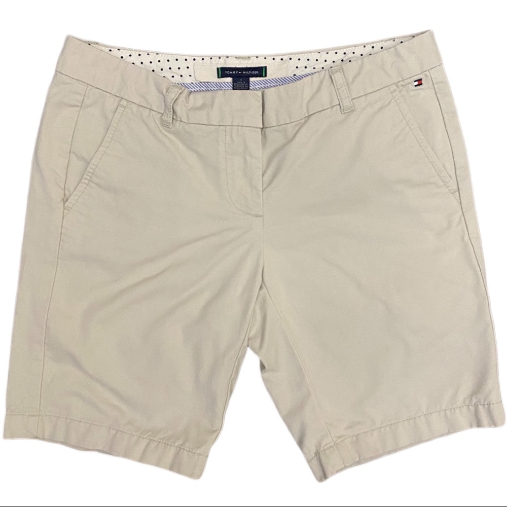 TOMMY HILFIGER Khaki Bermuda Shorts Flat-Front